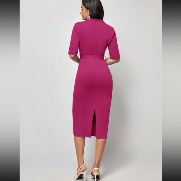 Classic belted bodycon dress - Picture 6 of 16